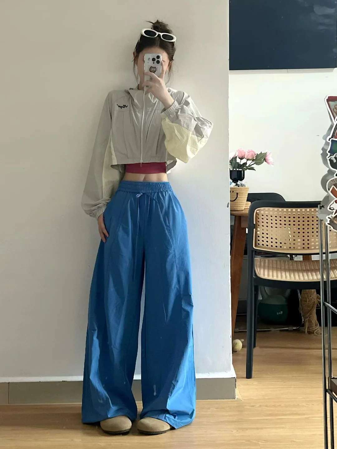 Blue Slimming Loose Thin Wide Leg Pants Straight Cut Casual Loose Fit Summer New Style 2026 High Waist Polyester Fiber
Blue Slimming Loose Thin Wide Leg Pants Straight Cut Casual Loose Fit Summer New Style 2026 High Waist Polyester Fiber