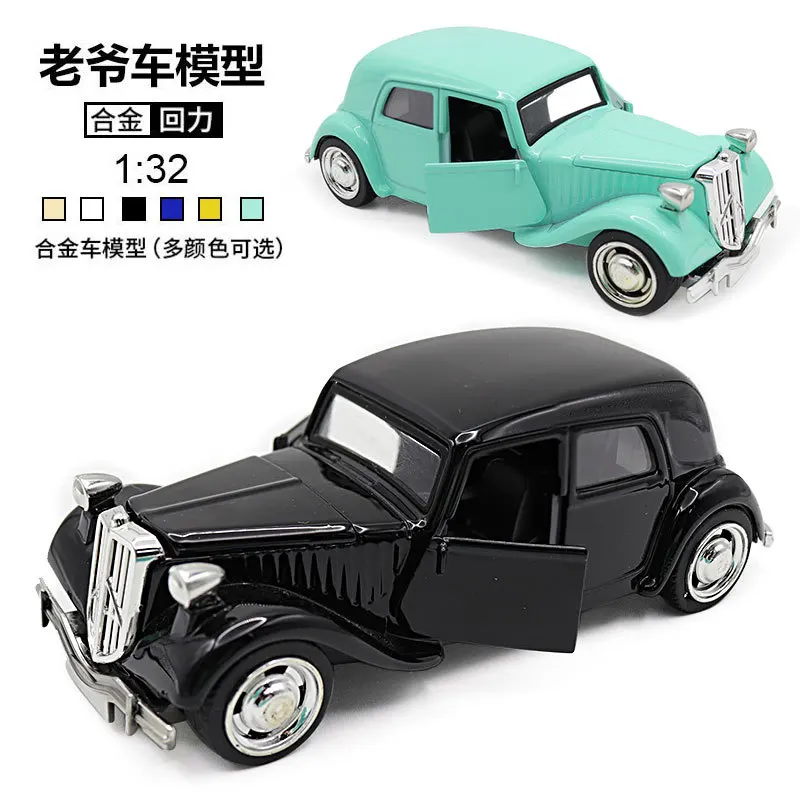 1:32 Scale Diecast Alloy Vintage Sedan Model with Double Open Doors & Pull-Back Mechanism Collectible Gift for Kids
1:32 Scale Diecast Alloy Vintage Sedan Model with Double Open Doors & Pull-Back Mechanism Collectible Gift for Kids