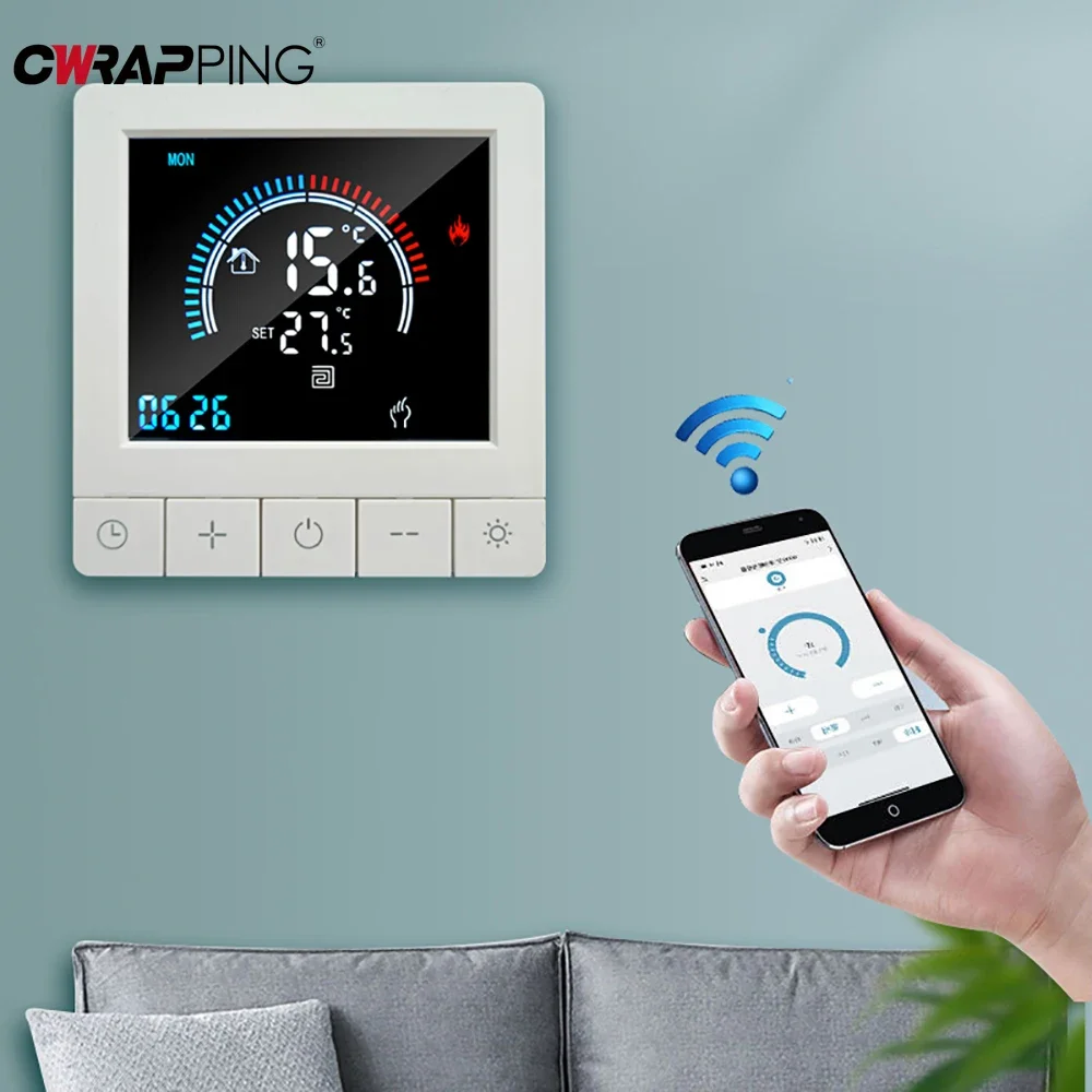 Умный Wi-Fi термостат с резервным аккумулятором, замок от детей для подогрева пола, домашняя кухня, офис, аксессуар для контроля температуры, инструмент
Умный Wi-Fi термостат с резервным аккумулятором, замок от детей для подогрева пола, домашняя кухня, офис, аксессуар для контроля температуры, инструмент