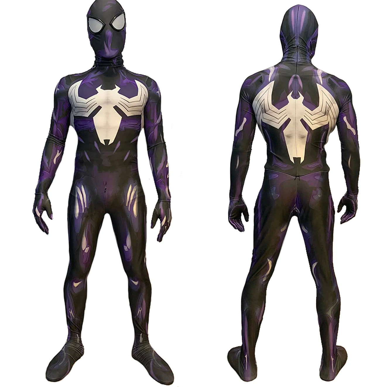 Marvel Venom Spider Man Costume Dark Purple Venom Symbiont Superhero Spandex Printed Zentai Outfits Bodysuit Halloween Costume
Marvel Venom Spider Man Costume Dark Purple Venom Symbiont Superhero Spandex Printed Zentai Outfits Bodysuit Halloween Costume
