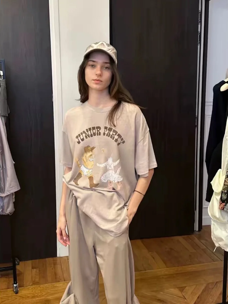 Casual Loose round Neck Short Sleeve T-Shirt Print Korean Style Summer New Arrival Women's Fashion Breathable Cotton Poly...
Casual Loose round Neck Short Sleeve T-Shirt Print Korean Style Summer New Arrival Women's Fashion Breathable Cotton Poly...