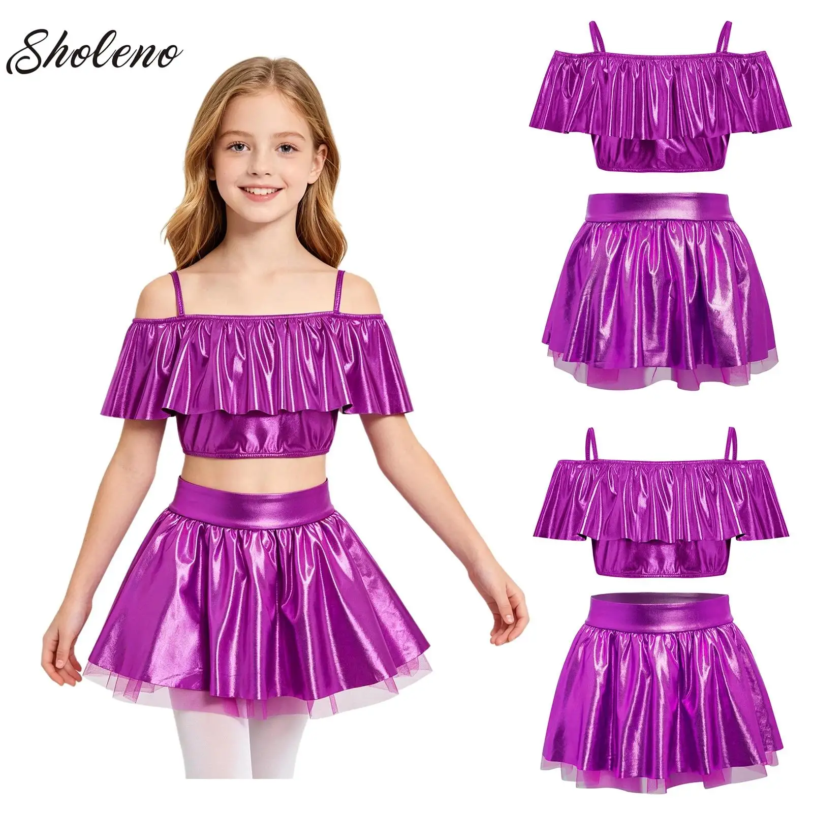 Kids Girls Jazz Dance Outfit Off Shoulder Spaghetti Straps Camisole Crop Top with Tutu Skirt Pageant Set Disco Dance Performance
Kids Girls Jazz Dance Outfit Off Shoulder Spaghetti Straps Camisole Crop Top with Tutu Skirt Pageant Set Disco Dance Performance