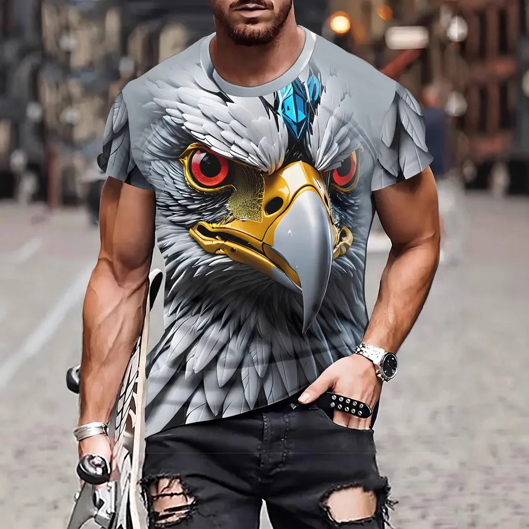 Summer trend new 3D printed handsome eagle graphic short sleeved personalized casual round neck fashionable T-shirt for men
Summer trend new 3D printed handsome eagle graphic short sleeved personalized casual round neck fashionable T-shirt for men