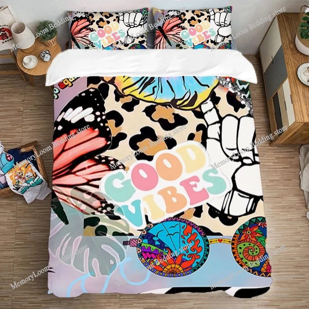 Bedding Set Double Size Duvet Covers GOOD VIBE COLOR Aesthetic Art Queen Bed Comforter Sets Quilt Cover Set Fashion Pillowcase
Bedding Set Double Size Duvet Covers GOOD VIBE COLOR Aesthetic Art Queen Bed Comforter Sets Quilt Cover Set Fashion Pillowcase