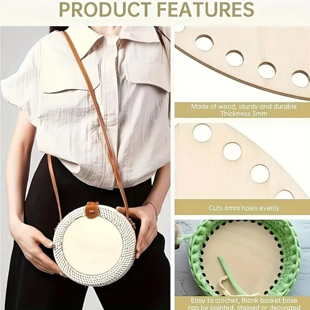 Natural Wooden Crochet Basket Bases Oval/Round Handmade Blank Crochet Bases Five Sizes DIY Basket Weaving Stand Handmade Storage
Natural Wooden Crochet Basket Bases Oval/Round Handmade Blank Crochet Bases Five Sizes DIY Basket Weaving Stand Handmade Storage