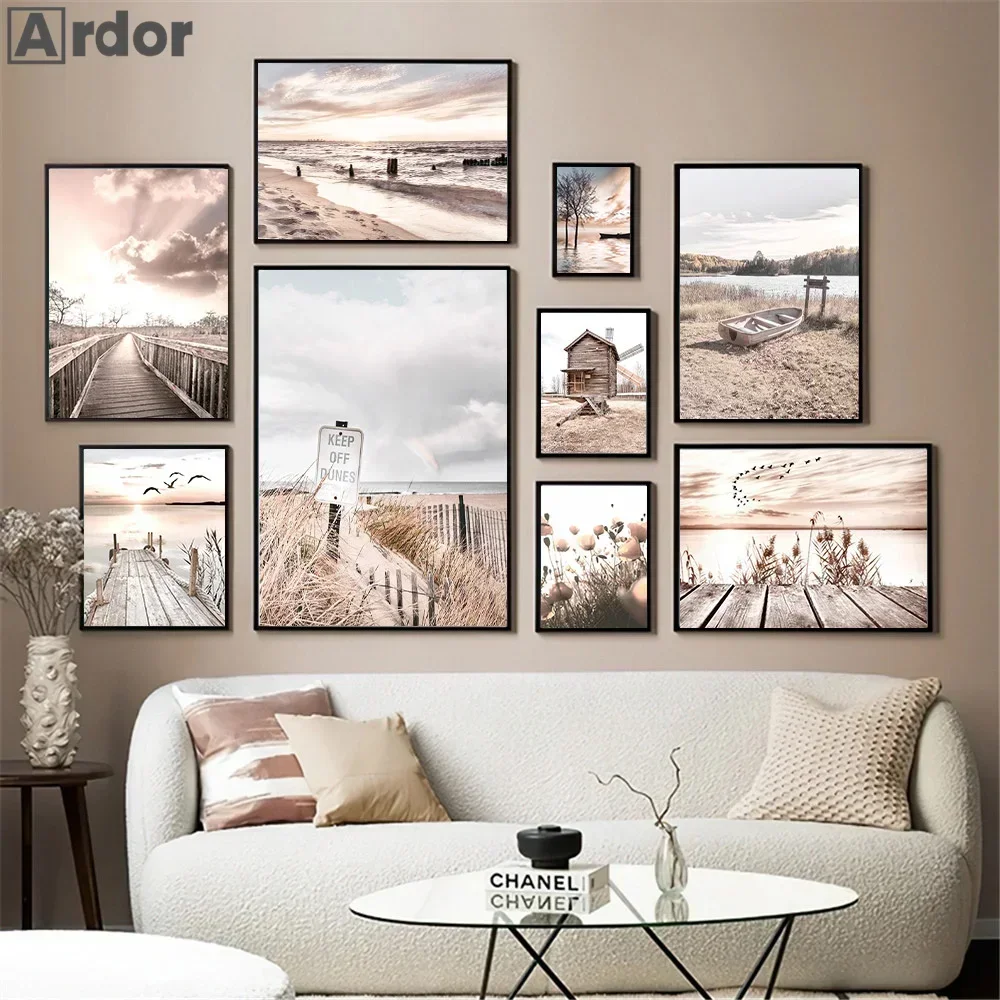 Nordic Beige Scenery Poster Sunset Sea Beach Birds Reed Bridge Wall Art Prints Canvas Painting Picture Modern Living Room Decor
Nordic Beige Scenery Poster Sunset Sea Beach Birds Reed Bridge Wall Art Prints Canvas Painting Picture Modern Living Room Decor
