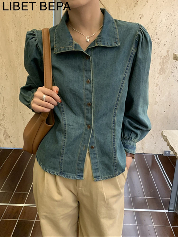 BL10175 New 2023 Puff Sleeve Fashionable Chic Denim Shirts Jean Korean Style Minimalist Autumn Winter Women's Blouses Lady Tops
BL10175 New 2023 Puff Sleeve Fashionable Chic Denim Shirts Jean Korean Style Minimalist Autumn Winter Women's Blouses Lady Tops