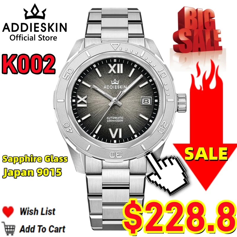 AddiesKin reloj hombre K002 Men‘s Luxury Watch Sapphire Glass 100m Diver BGW9 Luminous 9015 Movement Mechanical Automatic Watch
AddiesKin reloj hombre K002 Men‘s Luxury Watch Sapphire Glass 100m Diver BGW9 Luminous 9015 Movement Mechanical Automatic Watch