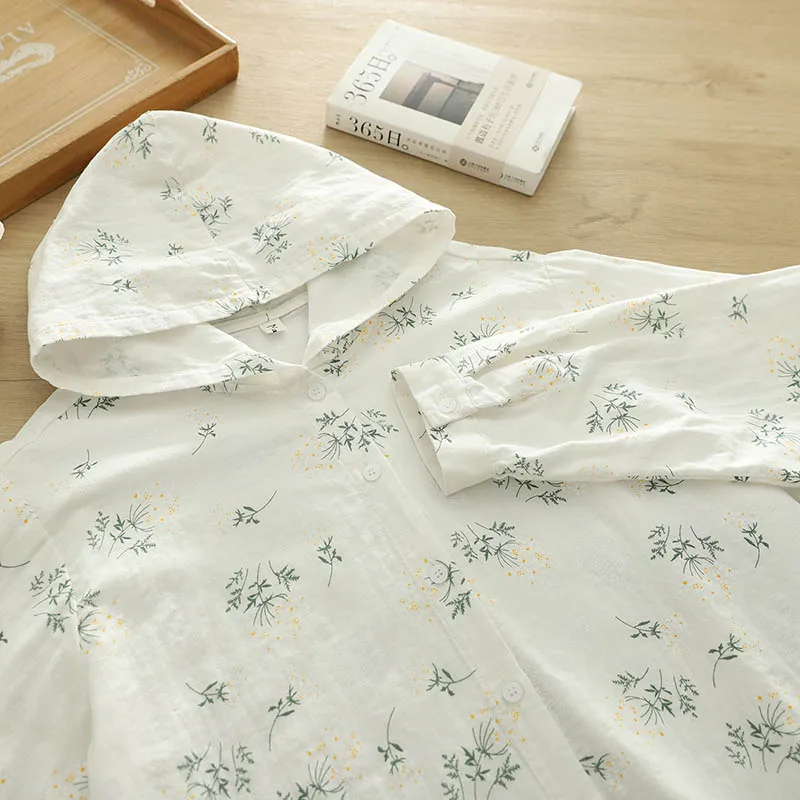 Dandelion Printing Cotton Tops Sunscreen Clothing for Women Summer New Thin Hooded Loose Shirts S168
Dandelion Printing Cotton Tops Sunscreen Clothing for Women Summer New Thin Hooded Loose Shirts S168