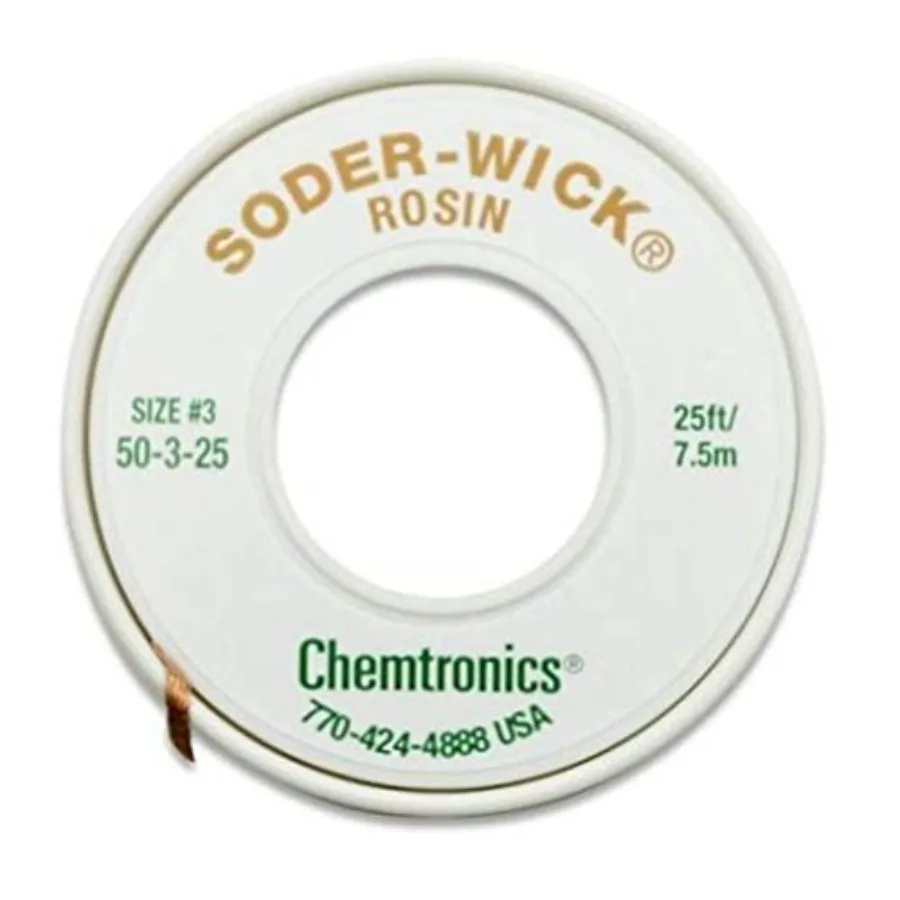 Itw Chemtronics Desoldering Braid, Soder-Wick, Rosin.080", 25', 50-3-25
Itw Chemtronics Desoldering Braid, Soder-Wick, Rosin.080", 25', 50-3-25