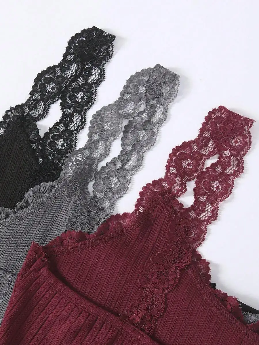 Women Lace Trimmed Cami Sleep Top Lounge Set
Women Lace Trimmed Cami Sleep Top Lounge Set