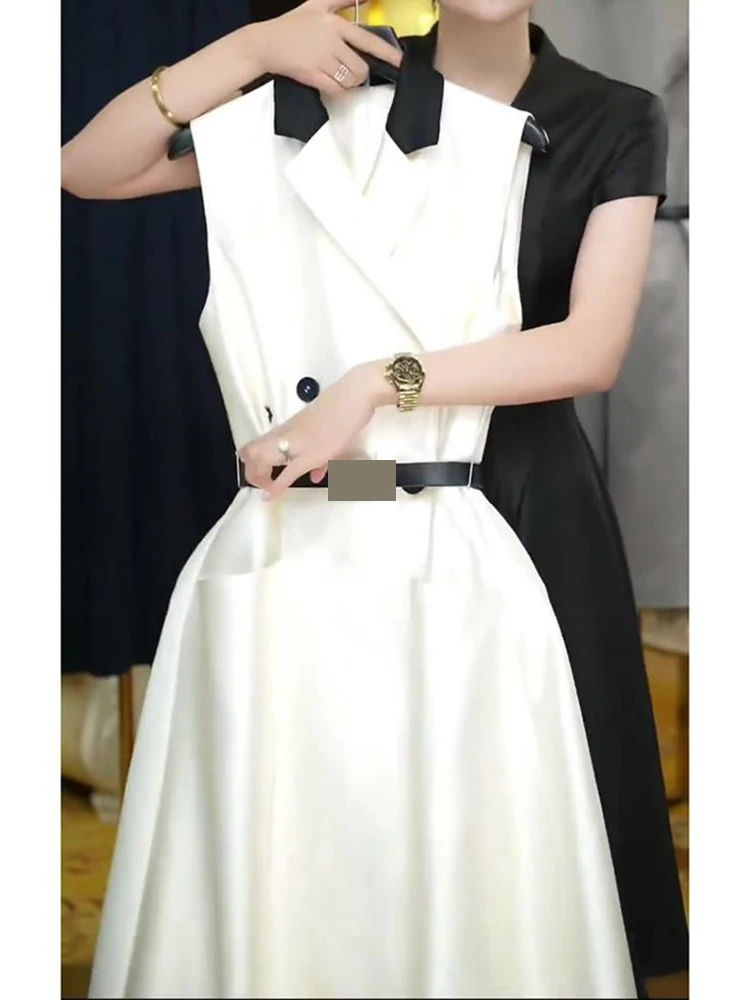 White sleeveless dress, niche French slimming high-end exquisite suit dress, summer women's dress
White sleeveless dress, niche French slimming high-end exquisite suit dress, summer women's dress
