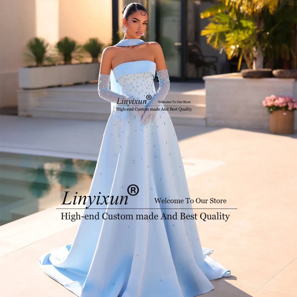 Aso Ebi Elegant Prom Dresses Crystal A-Line Evening Banquet Party Gowns Customized Court Train فساتين الي صعب Woman'
Aso Ebi Elegant Prom Dresses Crystal A-Line Evening Banquet Party Gowns Customized Court Train فساتين الي صعب Woman'