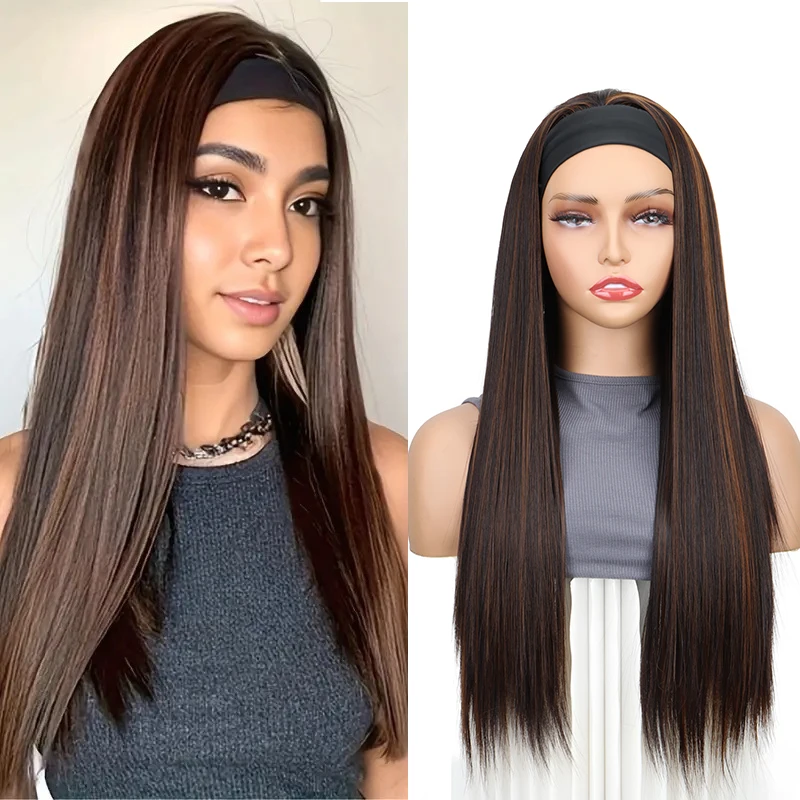 26Inch Headband Syntheic Wig for Women Straight Synthetic Headband Wig Glueless Heat Resistant Looking for Daily Party Use
26Inch Headband Syntheic Wig for Women Straight Synthetic Headband Wig Glueless Heat Resistant Looking for Daily Party Use