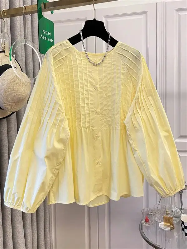 Spring 2026 Women's Loose Fit Long Sleeve Casual Shirt round Neck Pure Color Texture Sensation Top High End Feeling T-Shirt
Spring 2026 Women's Loose Fit Long Sleeve Casual Shirt round Neck Pure Color Texture Sensation Top High End Feeling T-Shirt