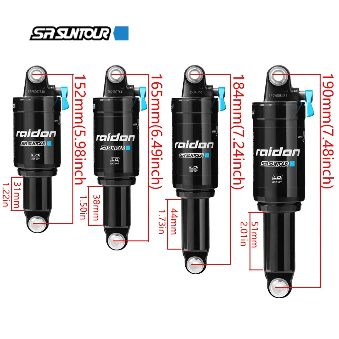 SR SUNTOUR 2025 new MTB bicycle air rear shock absorber 152/165/184/190mm XC air suspension shock absorber
SR SUNTOUR 2025 new MTB bicycle air rear shock absorber 152/165/184/190mm XC air suspension shock absorber