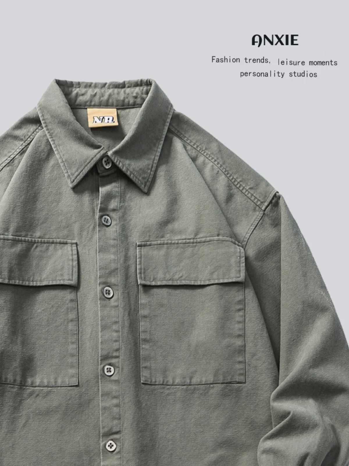 ANXIE Long Sve Loose Workwear irt Spring Autumn Faionable Unique Design Stand Fit Couple's Clothing
ANXIE Long Sve Loose Workwear irt Spring Autumn Faionable Unique Design Stand Fit Couple's Clothing