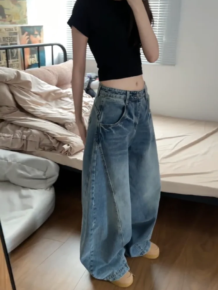 Cool Girl American Style High Waist Wide Leg Floor Length Jeans Women's Loose Slimming Knife Denim Pants Casual Wear
Cool Girl American Style High Waist Wide Leg Floor Length Jeans Women's Loose Slimming Knife Denim Pants Casual Wear
