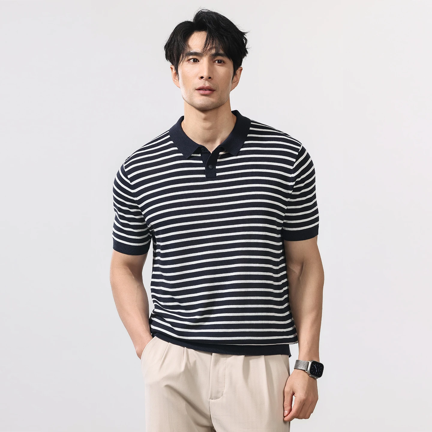 Summer Knitted Stripe T Shirt Men Fashion Vintage Business Casual Short Sleeve T-shirt Male Streetwear Tshirts Tops
Summer Knitted Stripe T Shirt Men Fashion Vintage Business Casual Short Sleeve T-shirt Male Streetwear Tshirts Tops