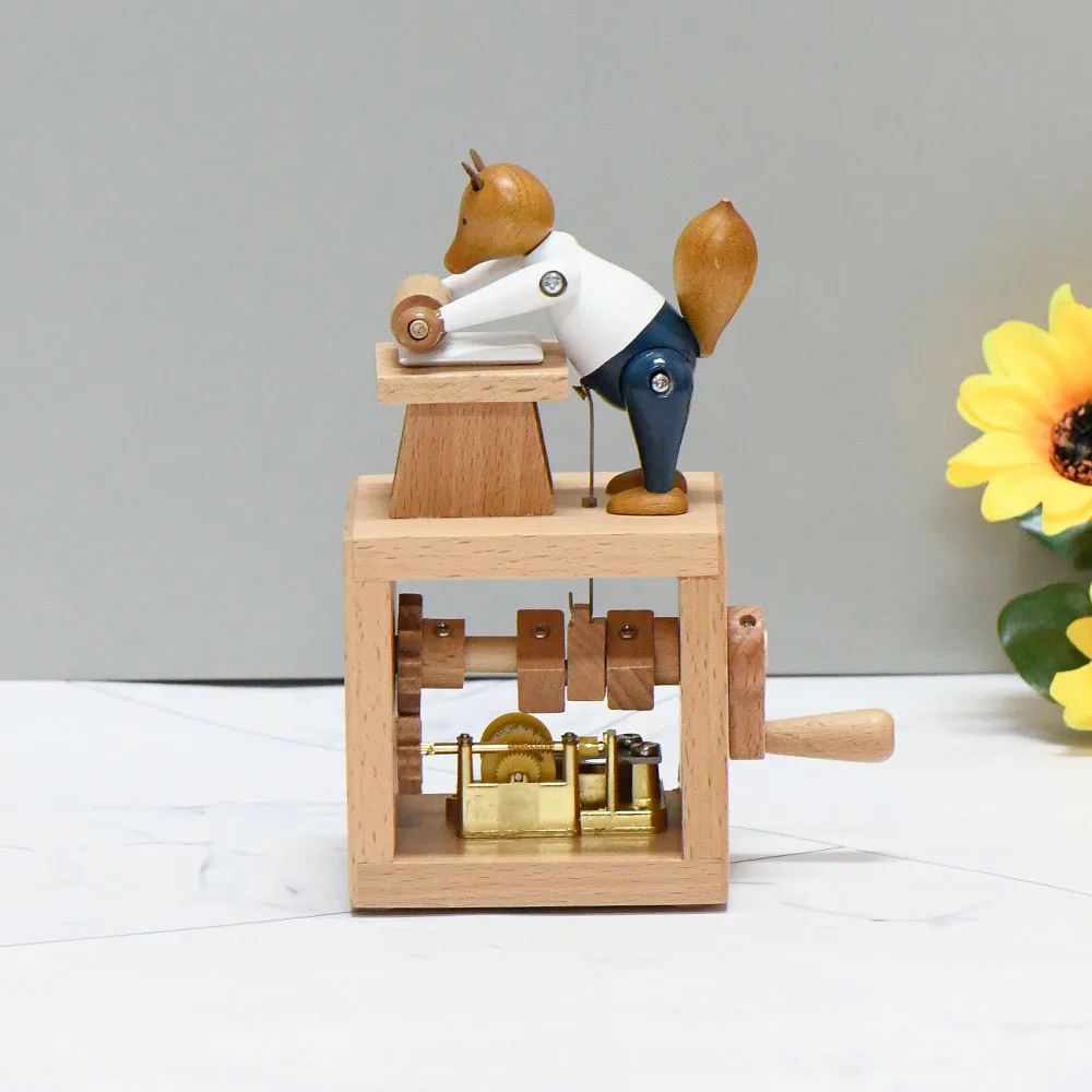 Eco-friendly Material Wood Toy Animal Hand Cranked Music Box For Home
Eco-friendly Material Wood Toy Animal Hand Cranked Music Box For Home