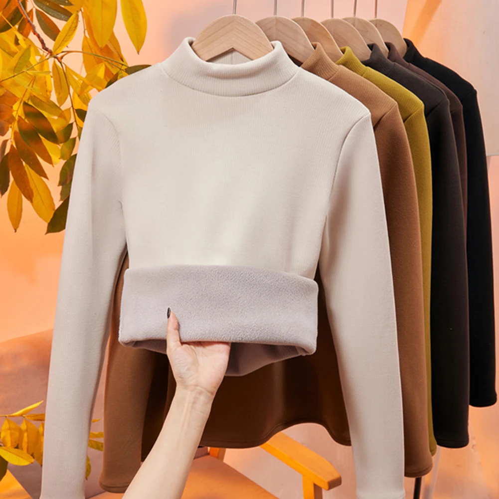 For Female For Daily Use Half-high Collar Shirt Fall Winter Wardrobe Coffee Solid Color Pattern Suitable For Fall
For Female For Daily Use Half-high Collar Shirt Fall Winter Wardrobe Coffee Solid Color Pattern Suitable For Fall