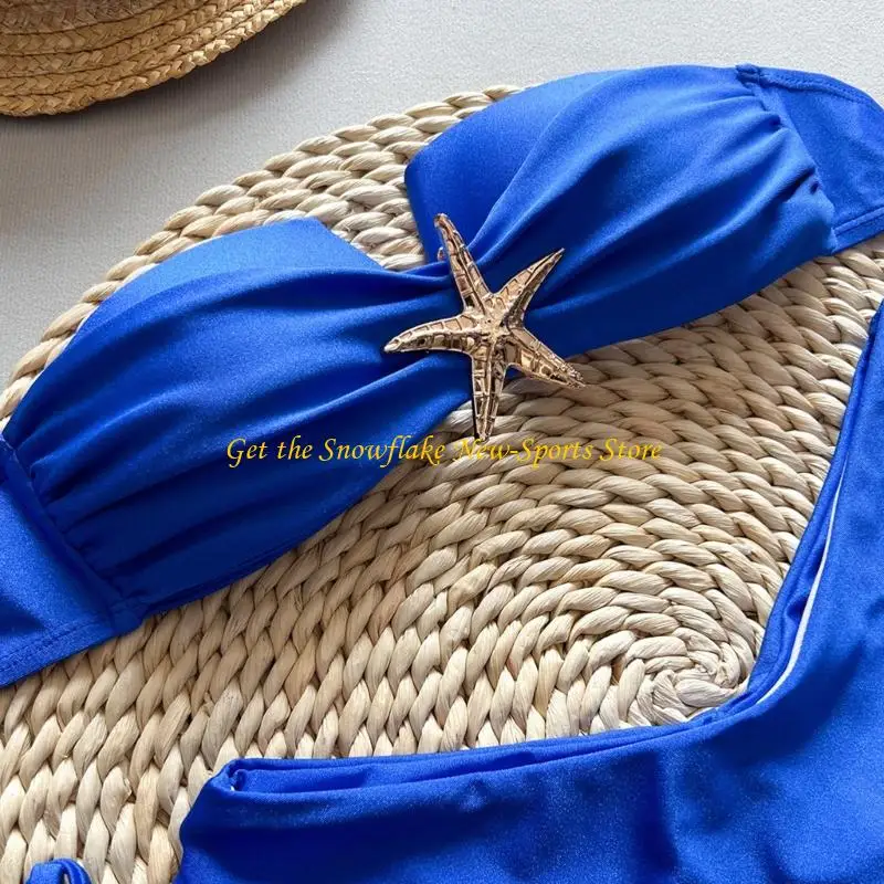 E56D Women Pleated Bandeau Swimsuits Two Pcs Swimwear Star Bathing Suit Ladies Swimming Costume Set Beachwear
E56D Women Pleated Bandeau Swimsuits Two Pcs Swimwear Star Bathing Suit Ladies Swimming Costume Set Beachwear
