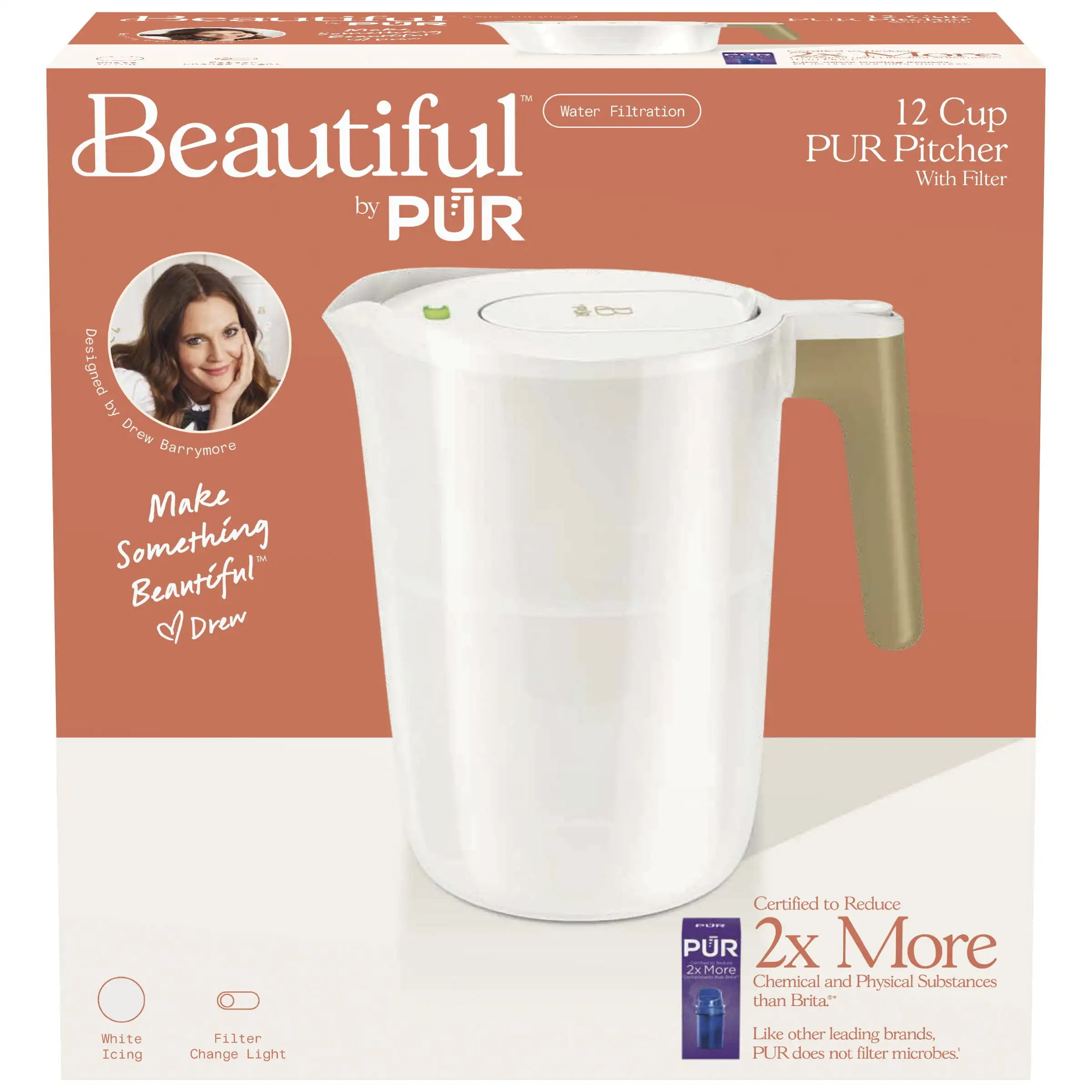12-Cup Water Filtration Pitcher White, Compact Design 10.2x10.6 Inches, Removes Impurities for Fresh Drinking Water
12-Cup Water Filtration Pitcher White, Compact Design 10.2x10.6 Inches, Removes Impurities for Fresh Drinking Water