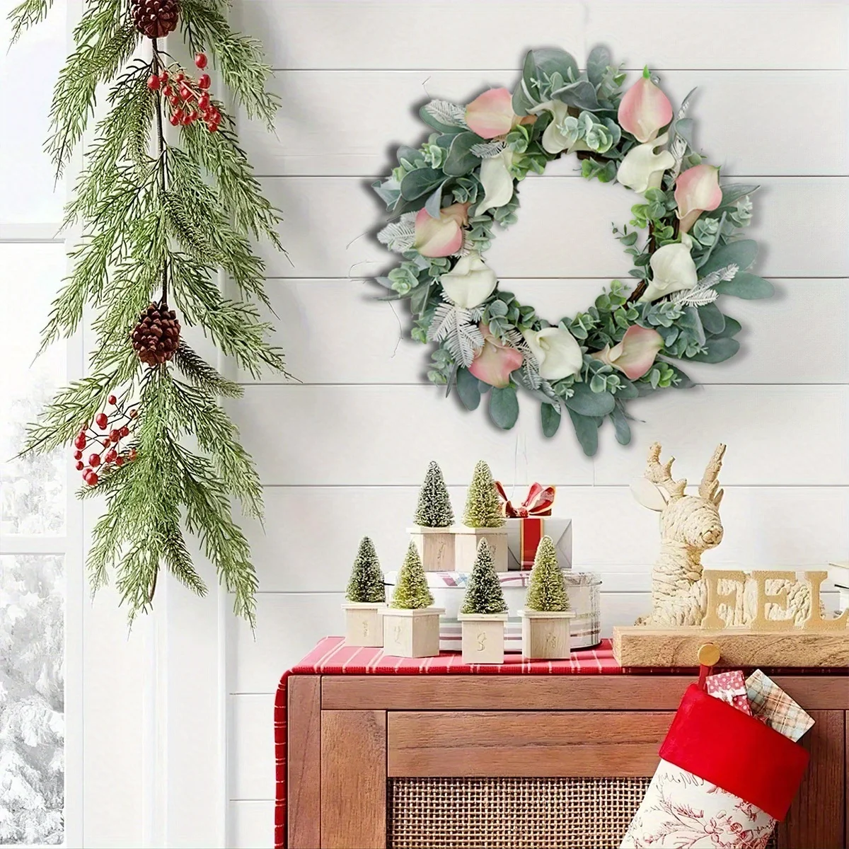 Artificial Calla Lily Wreath, 15.7in Delicate Calla Lily Rattan Wreath Pu Calla Lily Rattan Wreath with Eucalyptus
Artificial Calla Lily Wreath, 15.7in Delicate Calla Lily Rattan Wreath Pu Calla Lily Rattan Wreath with Eucalyptus