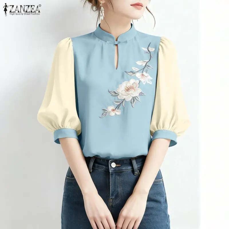 2026 ZANZEA Summer Blouse Stylish Women Embroidered Floral Tops Elegant Work Shirt Casual O Neck Half Sleeve Blusas Tunic Femme
2026 ZANZEA Summer Blouse Stylish Women Embroidered Floral Tops Elegant Work Shirt Casual O Neck Half Sleeve Blusas Tunic Femme