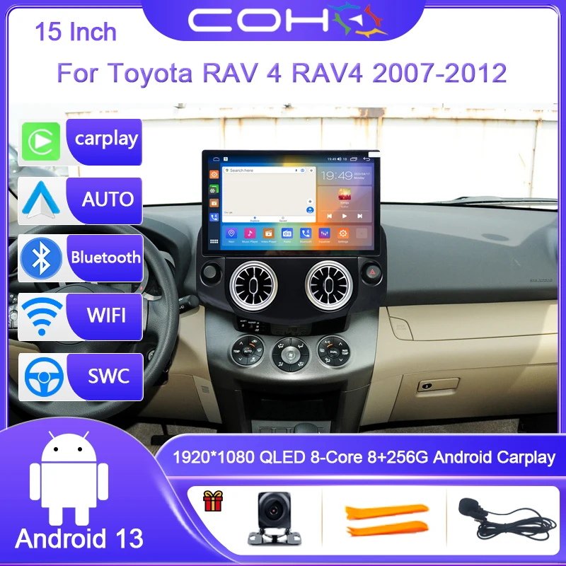 15 Inch For Toyota RAV 4 RAV4 2007-2012 Android13 8-Core 8G+256G Car Multimedia Player Stereo Receiver Radio GPS 4G WIFI
15 Inch For Toyota RAV 4 RAV4 2007-2012 Android13 8-Core 8G+256G Car Multimedia Player Stereo Receiver Radio GPS 4G WIFI