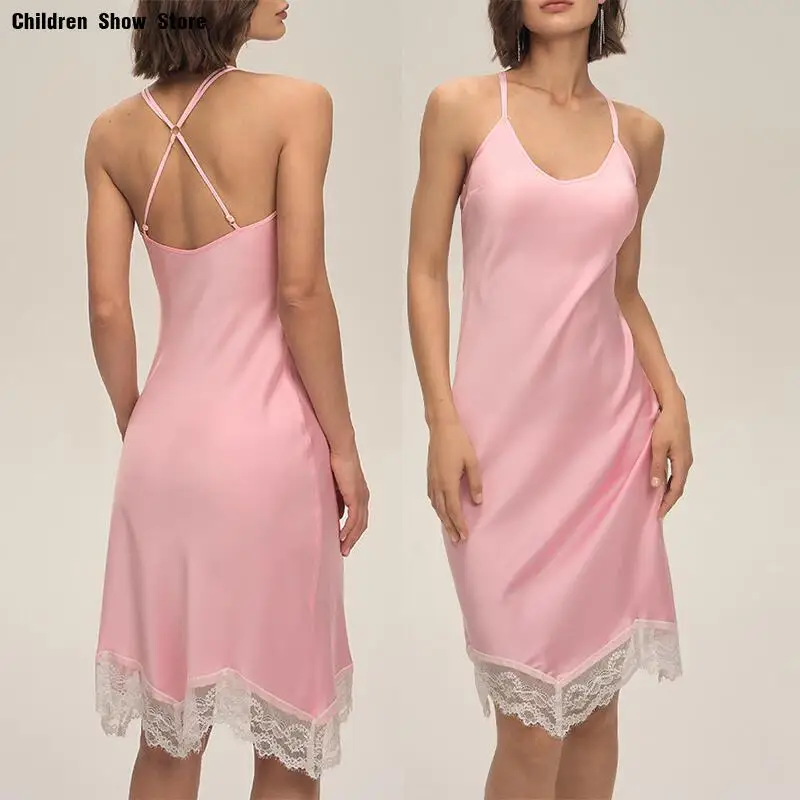 Розовая ночная рубашка с открытой спиной, женская атласная домашняя одежда, Seyx, кружевное нижнее белье с подолом, домашний халат из ледяного шелка, женские пижамы, длинная одежда для сна
Розовая ночная рубашка с открытой спиной, женская атласная домашняя одежда, Seyx, кружевное нижнее белье с подолом, домашний халат из ледяного шелка, женские пижамы, длинная одежда для сна