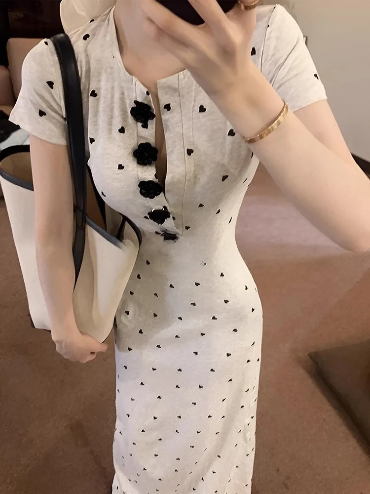 Rouje Kefss Summer Sexy Slim Fit Print round Neck Short Sleeve Long Dress Women's Casual Commute Style All-Season Wrap Dress
Rouje Kefss Summer Sexy Slim Fit Print round Neck Short Sleeve Long Dress Women's Casual Commute Style All-Season Wrap Dress