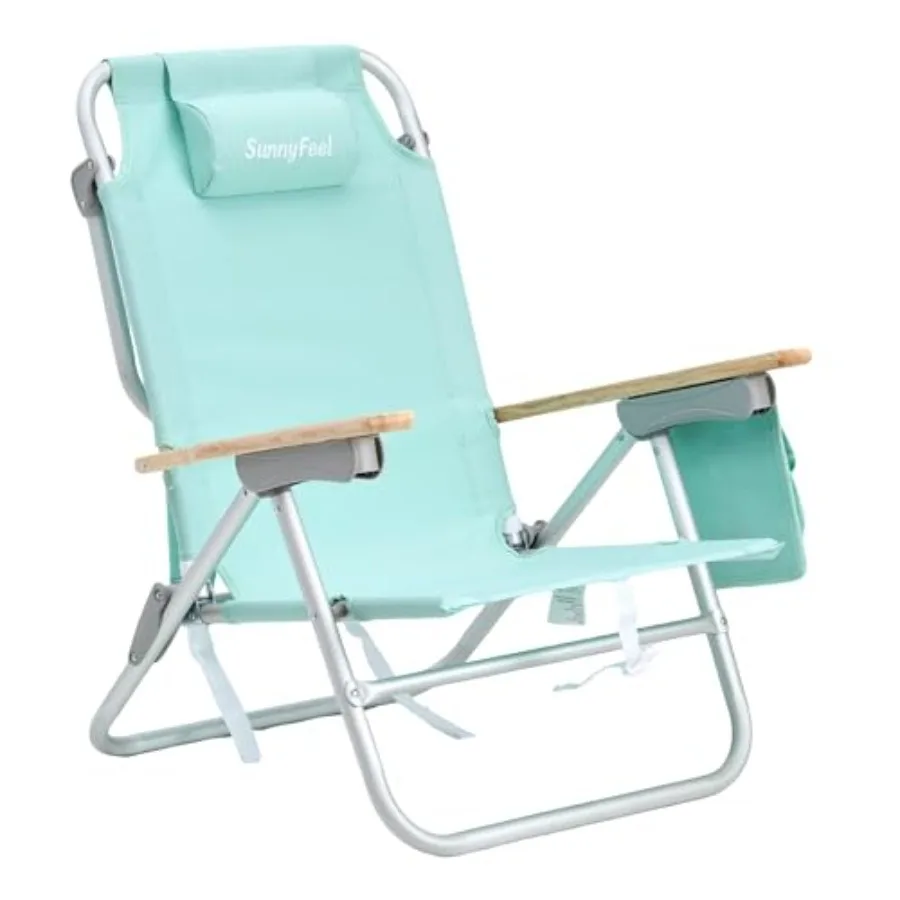 Beach chair for outdoor use, aluminum frame with green finish, 5-position reclining, wood armrests, supports up to 300lbs, ligh
Beach chair for outdoor use, aluminum frame with green finish, 5-position reclining, wood armrests, supports up to 300lbs, ligh