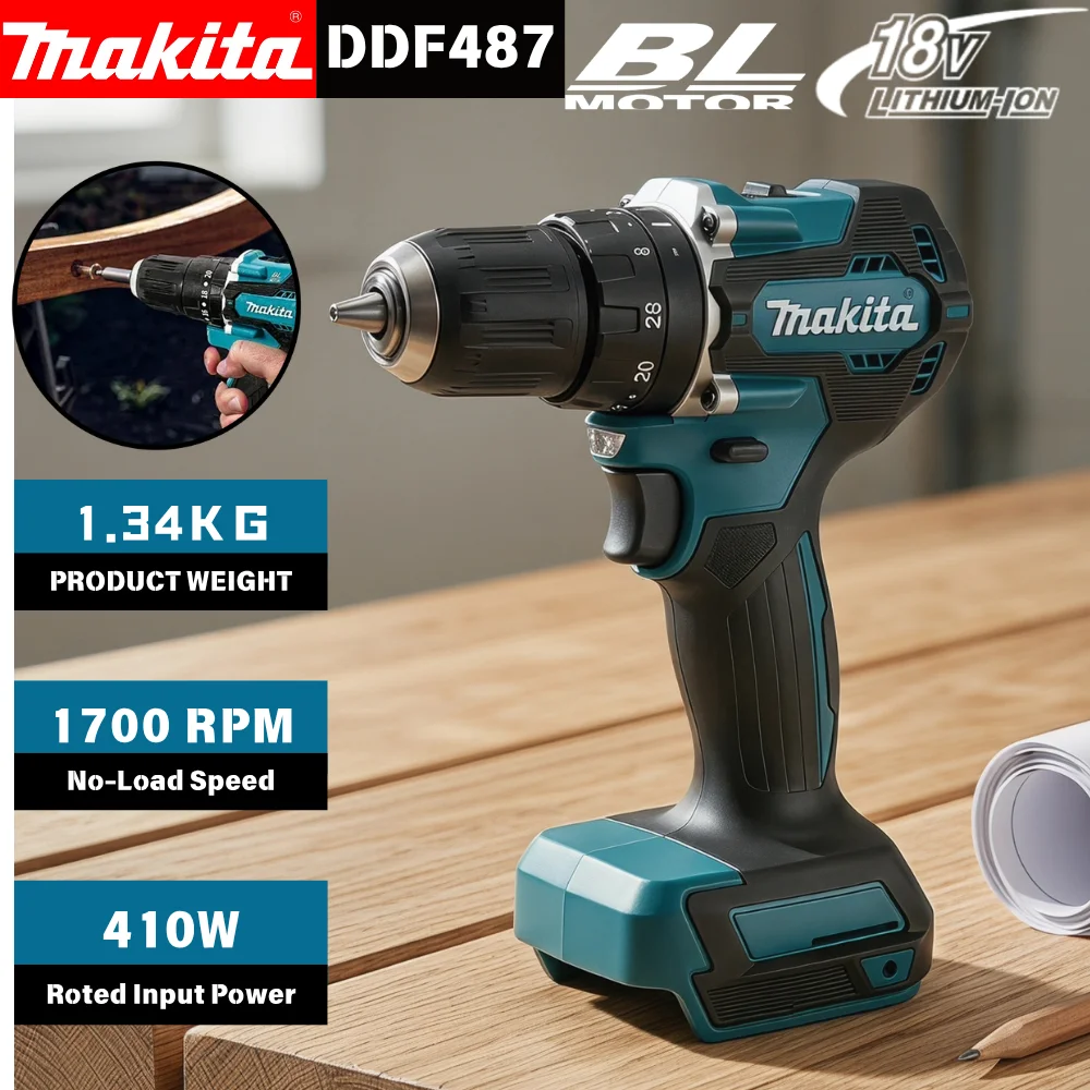 MAKITA DDF487 Cordless Drill Driver 18V Brushless 1700RPM 10mm Chuck for Furniture Assembly Cabinet Installation DIY
MAKITA DDF487 Cordless Drill Driver 18V Brushless 1700RPM 10mm Chuck for Furniture Assembly Cabinet Installation DIY