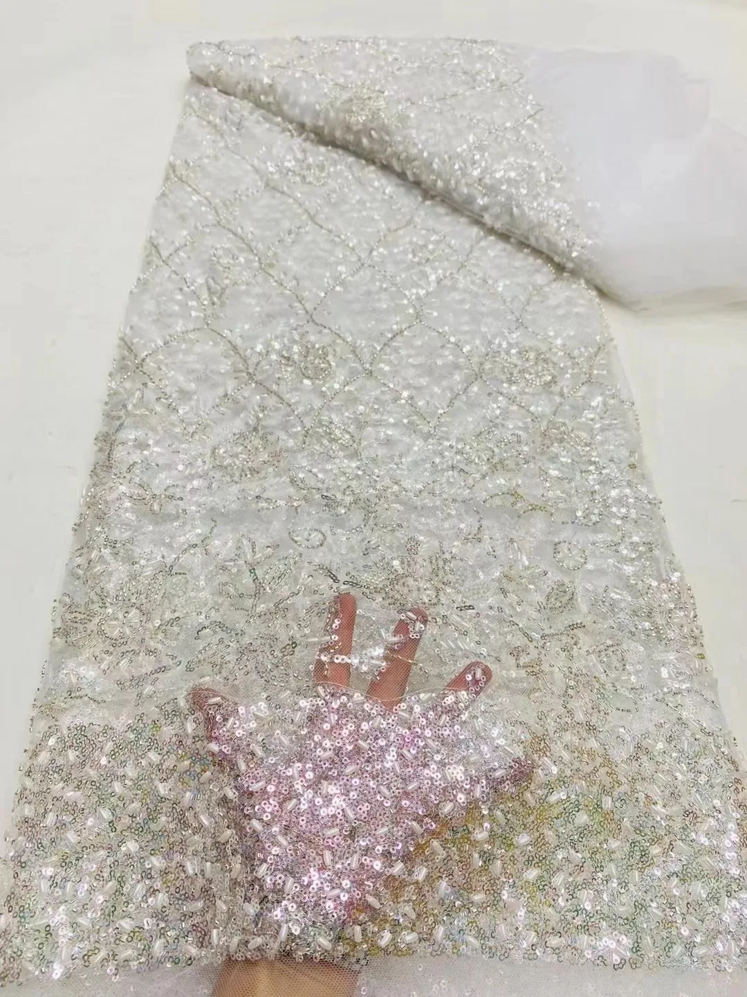 Luxury Tulle Lace Fabric for Women, Handmade Beaded, French Embroidery, Sewing Accessories, High Quality, 2024
Luxury Tulle Lace Fabric for Women, Handmade Beaded, French Embroidery, Sewing Accessories, High Quality, 2024