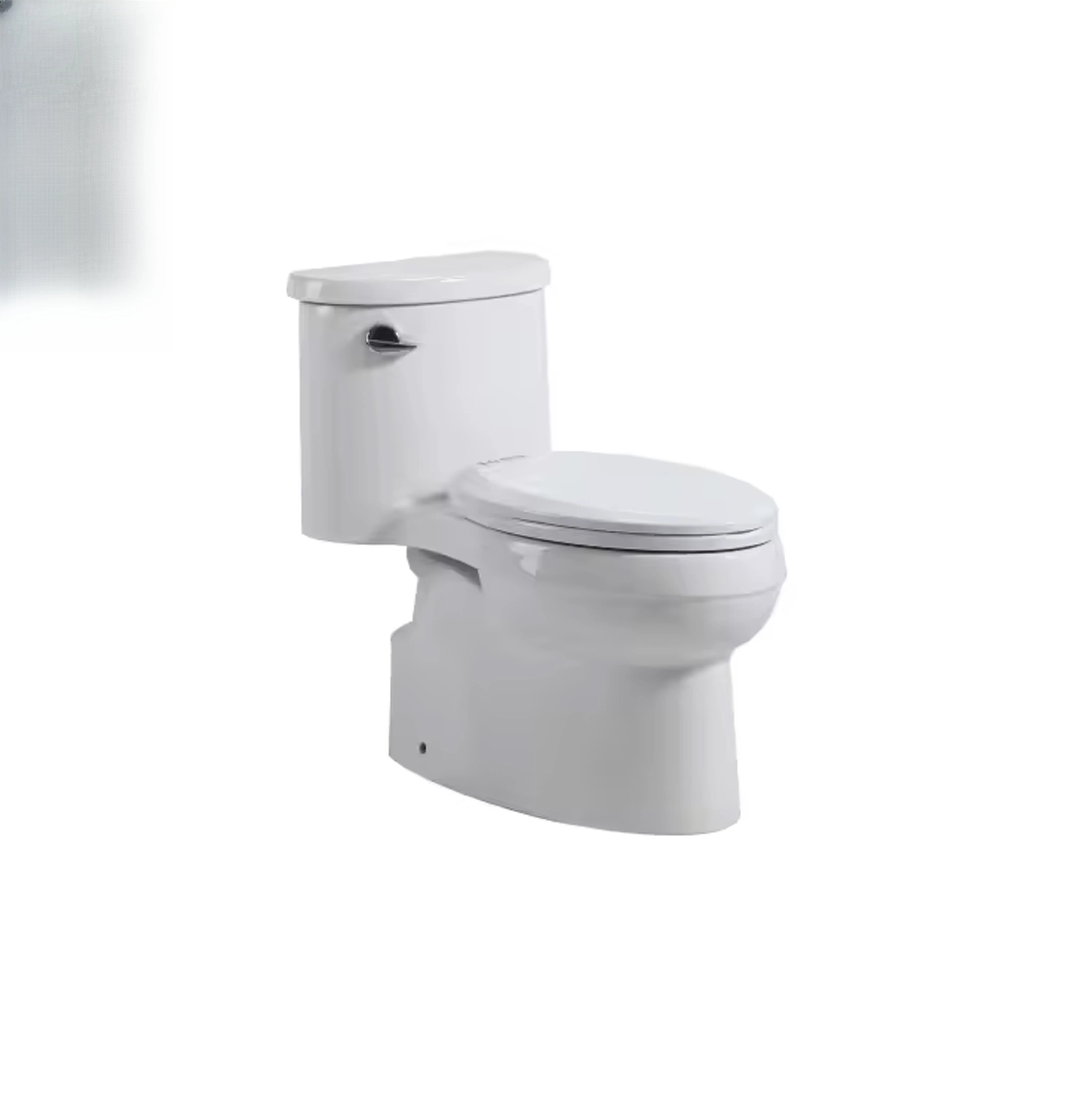 Modern ceramic integrated toilet with side flush button, suitable for villas and hotels
Modern ceramic integrated toilet with side flush button, suitable for villas and hotels