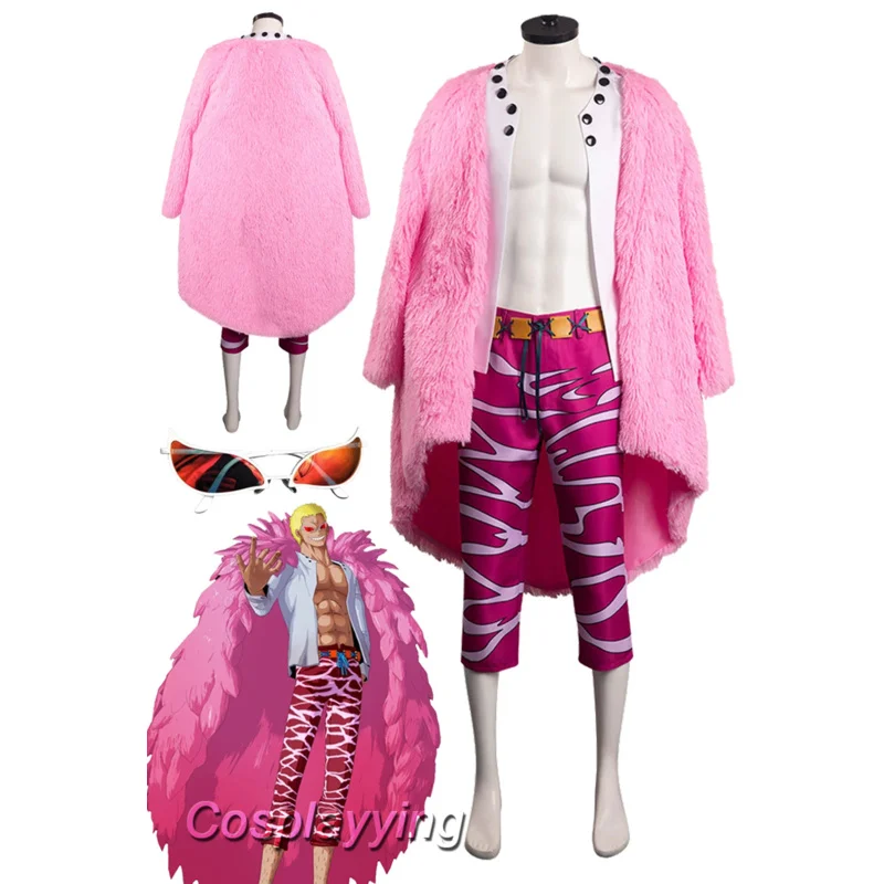 Donquixote Doflamingo Cosplay Fantasia Eyeglass Anime Halloween costume Costume Disguise Adult Men Fantasy Male Halloween Party
Donquixote Doflamingo Cosplay Fantasia Eyeglass Anime Halloween costume Costume Disguise Adult Men Fantasy Male Halloween Party