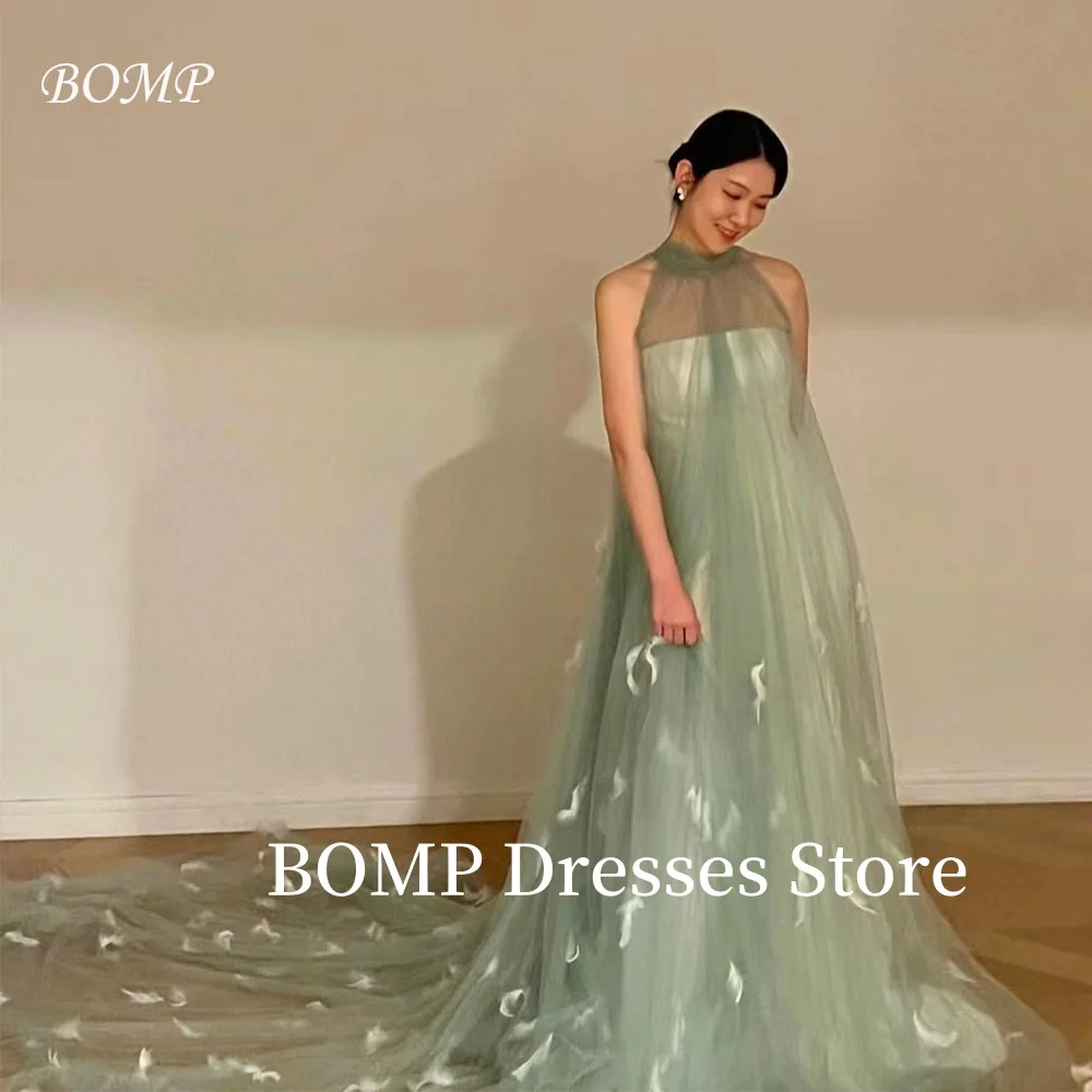 BOMP Exquisite Green Korea Wedding Party Dress Applique Feather Illusion Sweep Train Tulle Photo Shoot Bridal Gown Customized
BOMP Exquisite Green Korea Wedding Party Dress Applique Feather Illusion Sweep Train Tulle Photo Shoot Bridal Gown Customized