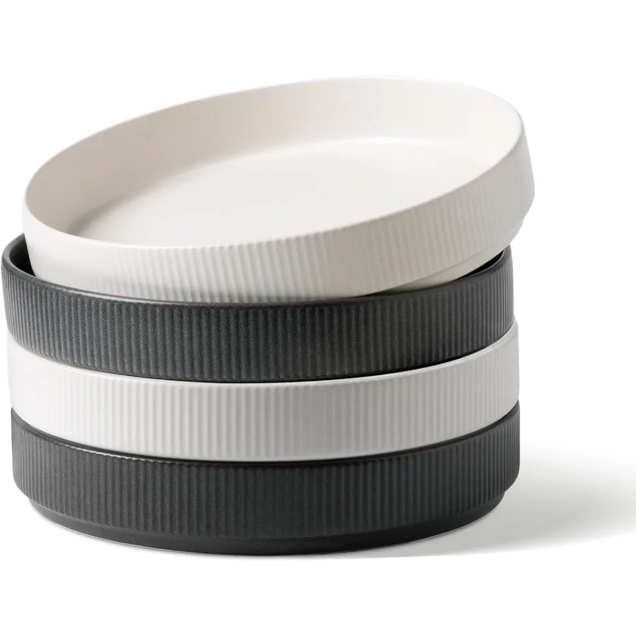 Large 8.25 Pasta Bowls Set of 4 for Serving Meals Shallow Dinner Bowls Ideal for Salad and Pasta Dark Charcoal and White Full G
Large 8.25 Pasta Bowls Set of 4 for Serving Meals Shallow Dinner Bowls Ideal for Salad and Pasta Dark Charcoal and White Full G