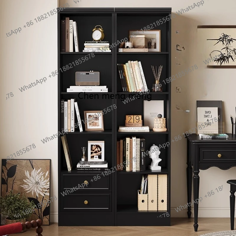 French Retro Bookshelf Combination for Home Living Room Black Storage Simple Modern Display Cabinet
French Retro Bookshelf Combination for Home Living Room Black Storage Simple Modern Display Cabinet