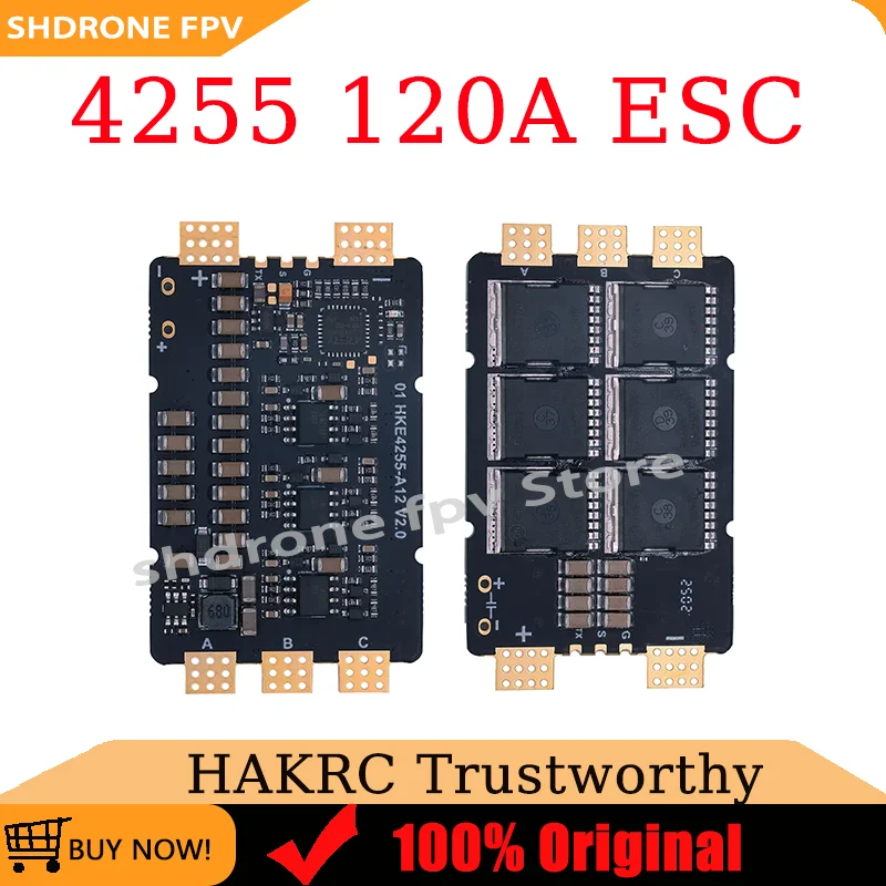 HAKRC 4255 120A 12S Single-unit ESC LOW-Impedance MOS Devices(80V High-Current) for Aerial Vehicle RC Drones
HAKRC 4255 120A 12S Single-unit ESC LOW-Impedance MOS Devices(80V High-Current) for Aerial Vehicle RC Drones
