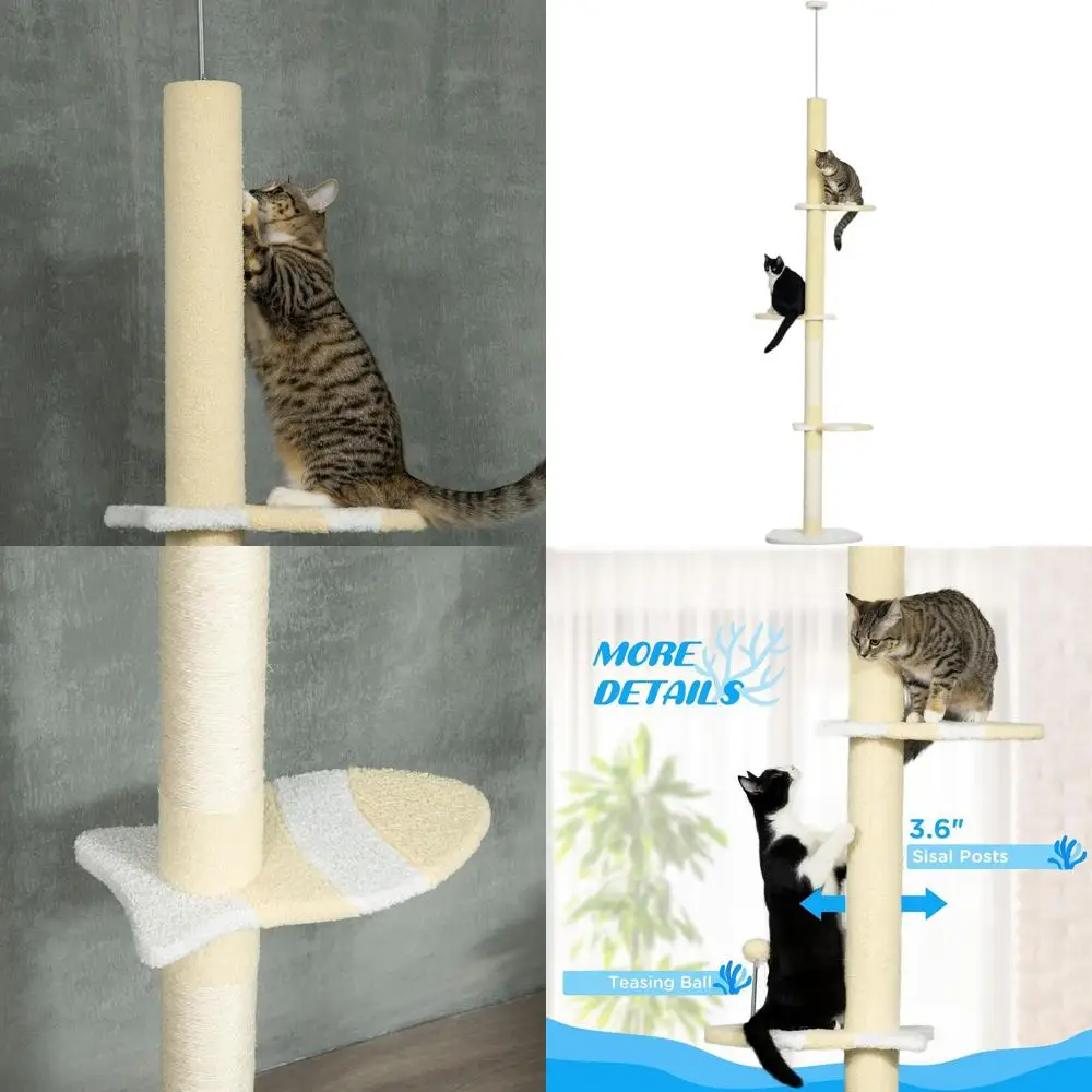 Регулируемая 4-уровневая лежанка-когтеточка для кошек, высота 87-103 см, плюшевые платформы, сизалевые столбики, игрушечный мячик, для домашних кошек, желтая
Регулируемая 4-уровневая лежанка-когтеточка для кошек, высота 87-103 см, плюшевые платформы, сизалевые столбики, игрушечный мячик, для домашних кошек, желтая