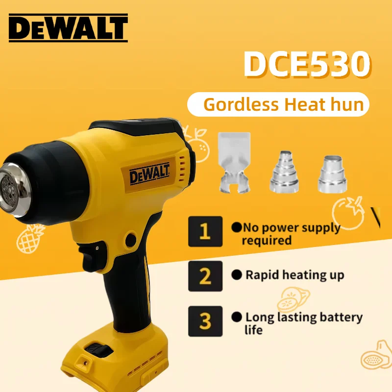 Dewalt For 18-20V Battery DCE530 Cordless Heat Gun 300W High Power Welding Thermal Blower Heat Shrink Wrapping Tool
Dewalt For 18-20V Battery DCE530 Cordless Heat Gun 300W High Power Welding Thermal Blower Heat Shrink Wrapping Tool