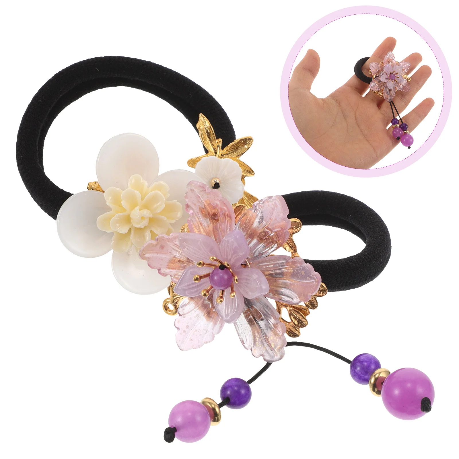 2Pcs Thick Elastic Chinese Hair Ties Vintage Style Ponytail Holders for Women Soft Stretchy Hanfu Flower Tassel Hair Accessories
2Pcs Thick Elastic Chinese Hair Ties Vintage Style Ponytail Holders for Women Soft Stretchy Hanfu Flower Tassel Hair Accessories