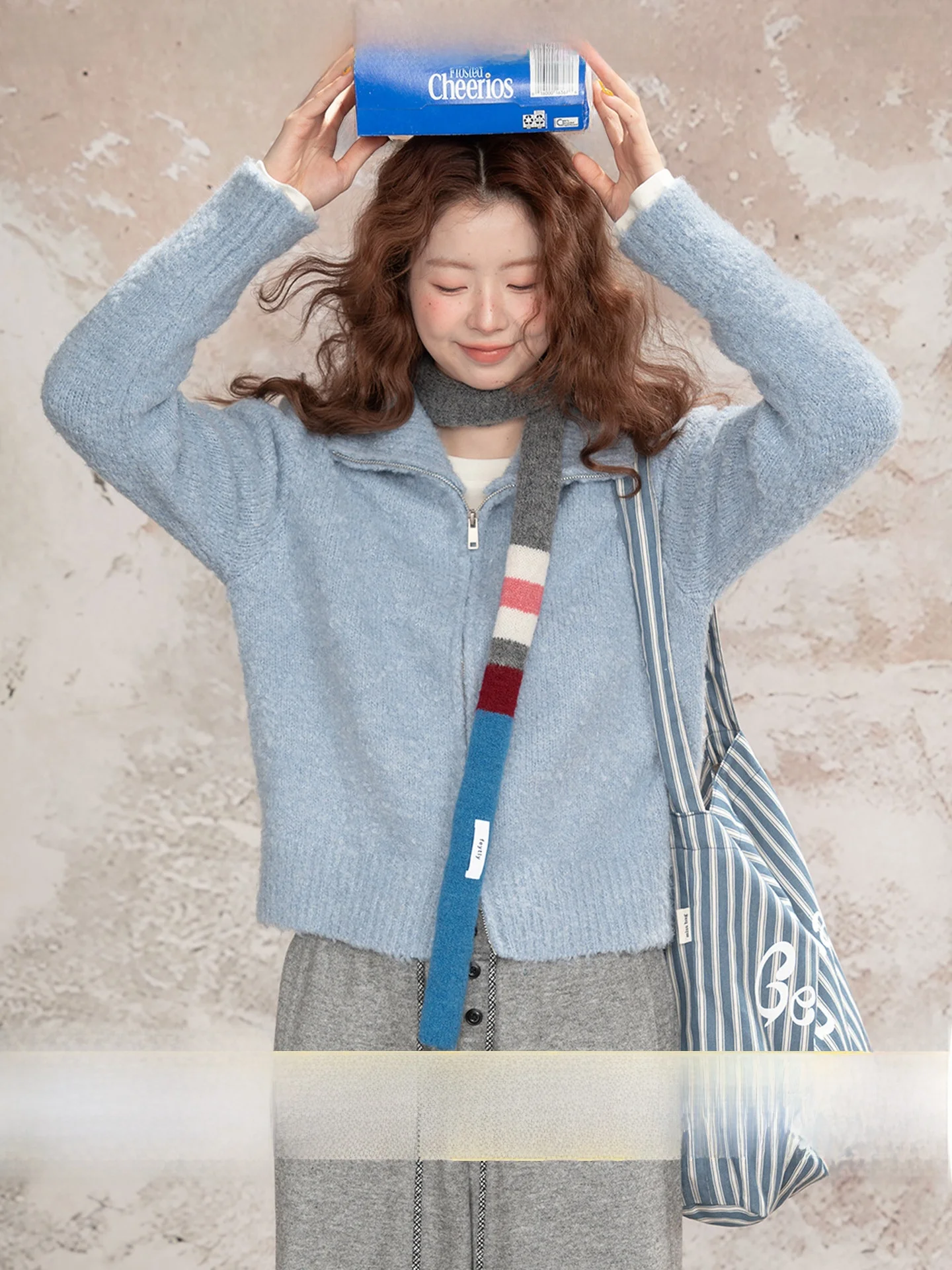 Loveheynew Blue Zipper Thiened Loose Casual Winter Sweater Women's College Sle Polyester Wool Blend Long Sve Top
Loveheynew Blue Zipper Thiened Loose Casual Winter Sweater Women's College Sle Polyester Wool Blend Long Sve Top