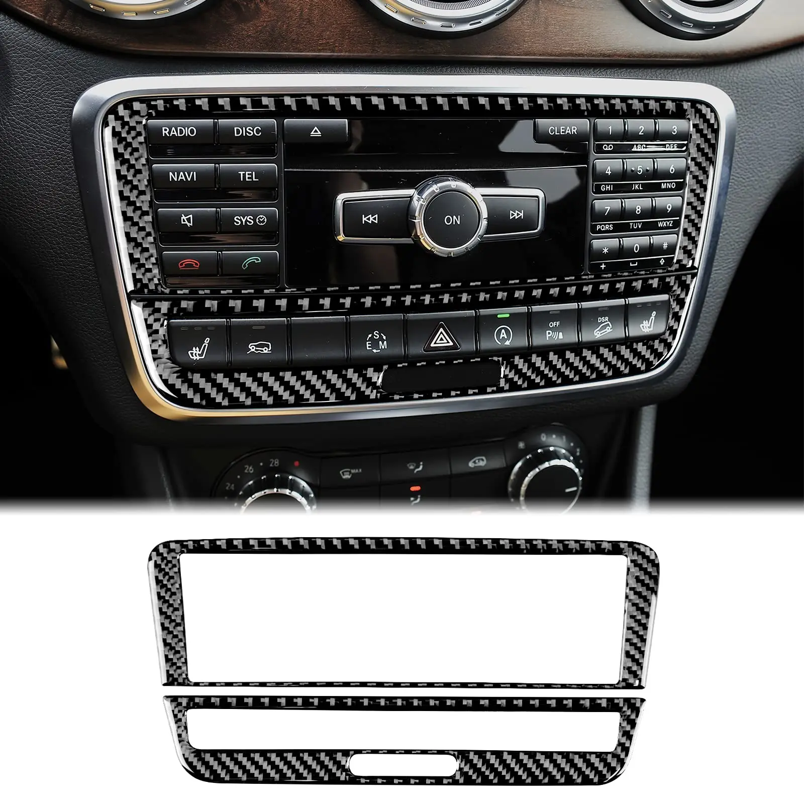 Carbon Fiber CD & AC Control Panel for Mercedes A B CLA GLA Class W169 W245 W117 W156, Center Console Sticker
Carbon Fiber CD & AC Control Panel for Mercedes A B CLA GLA Class W169 W245 W117 W156, Center Console Sticker