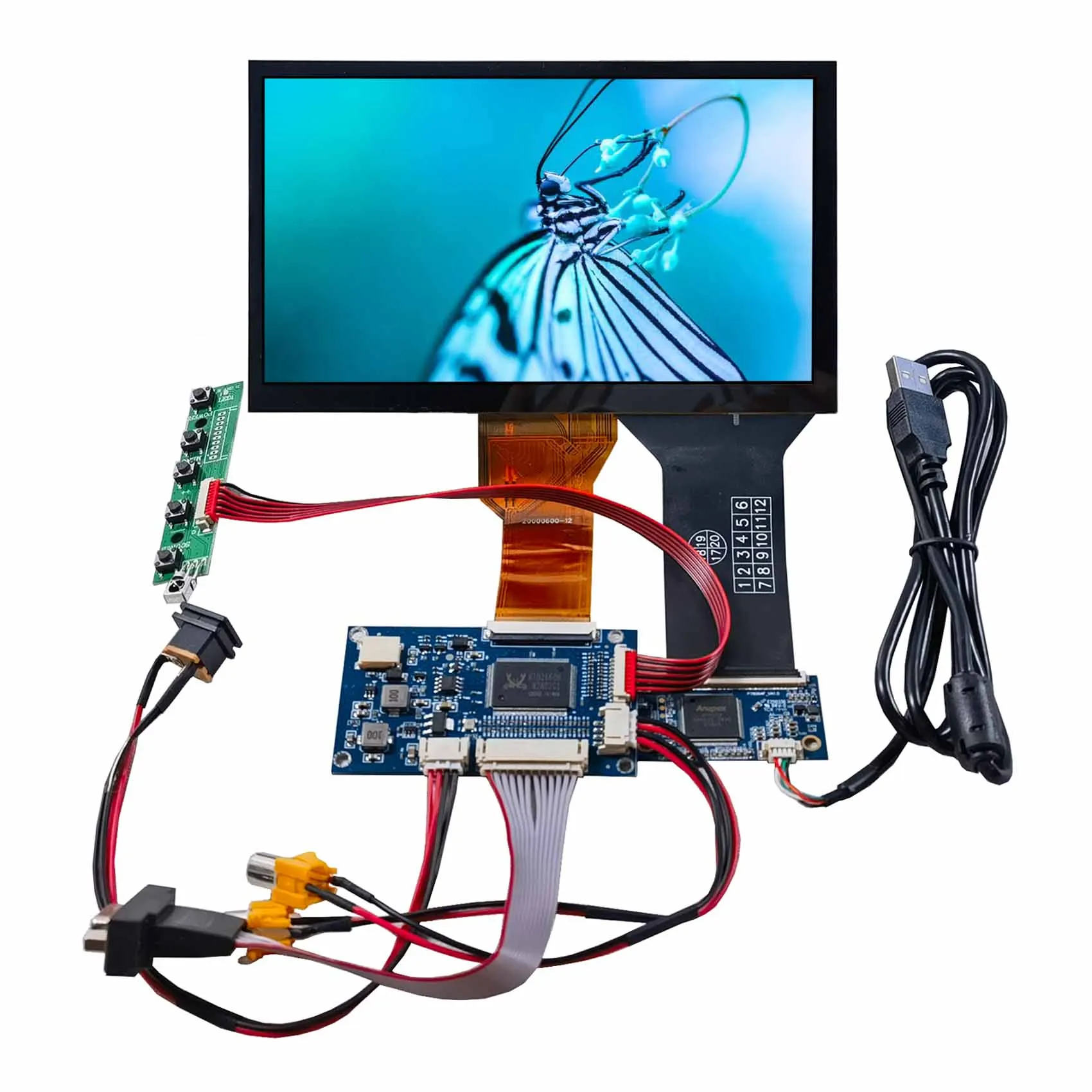 VGA AV LCD Controller Driver Board 7inch 800X480 AT070TN92 Capacitive Touch LCD Display
VGA AV LCD Controller Driver Board 7inch 800X480 AT070TN92 Capacitive Touch LCD Display