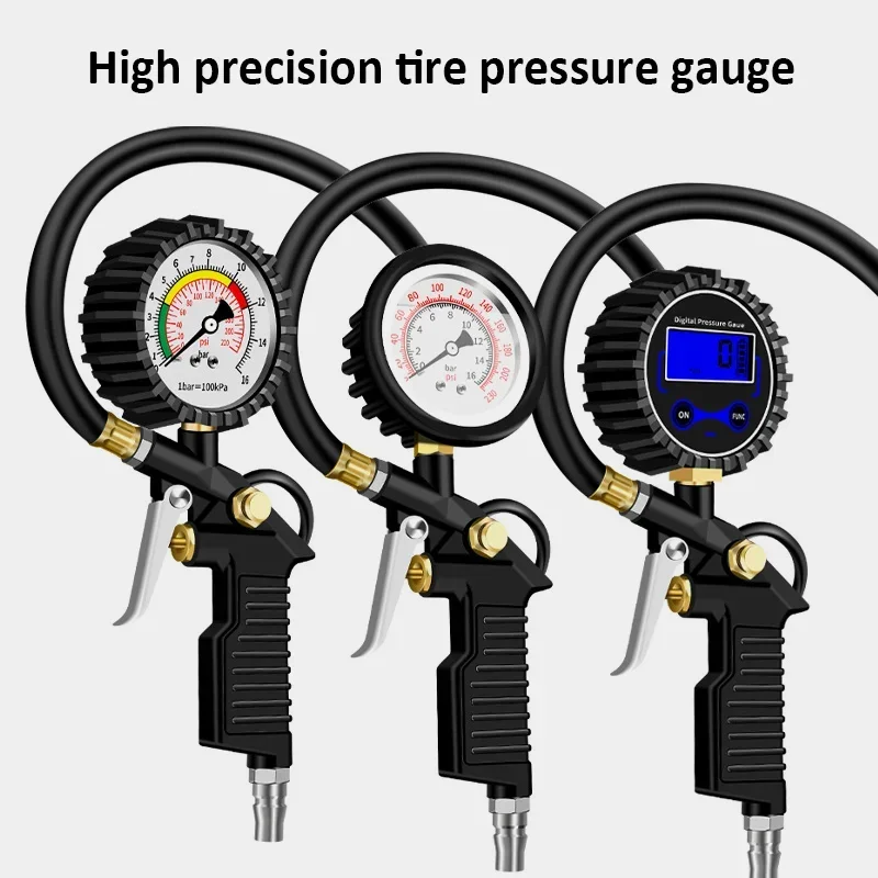 Tire Pressure Gauge 220psi Air Pressure Gauge Car Tire Pressure Monitor Tyre Inflator with Flexible Hose ForCar Truck Motorcycle
Tire Pressure Gauge 220psi Air Pressure Gauge Car Tire Pressure Monitor Tyre Inflator with Flexible Hose ForCar Truck Motorcycle