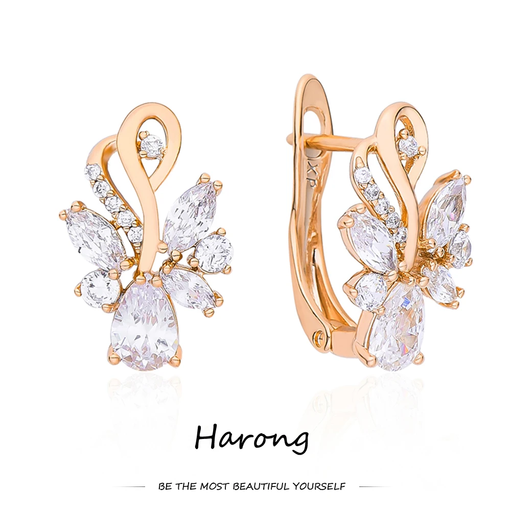 Harong Aesthetics White Crystal Stud Earrings Fashion Women Copper Metal Jewelry Wedding Gifts Earrings for Girls
Harong Aesthetics White Crystal Stud Earrings Fashion Women Copper Metal Jewelry Wedding Gifts Earrings for Girls