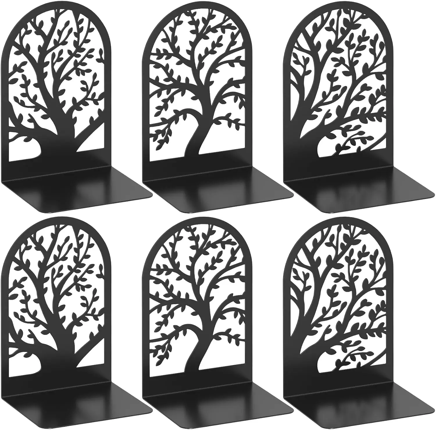3 Pairs Tree Bookends for Shelves, Decorative Black Metal Book Ends to Hold Books, Stable Book Stopper for Home Office
3 Pairs Tree Bookends for Shelves, Decorative Black Metal Book Ends to Hold Books, Stable Book Stopper for Home Office